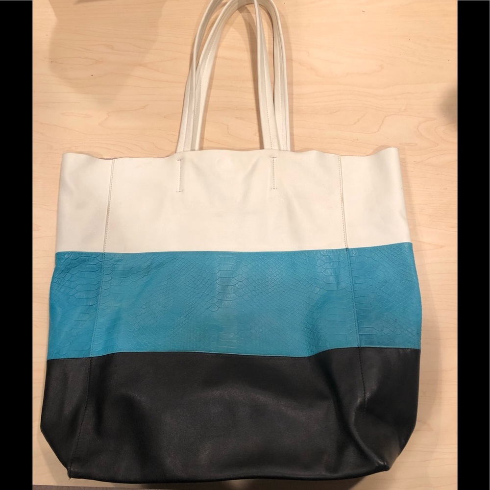 Sorial  color block leather tote.